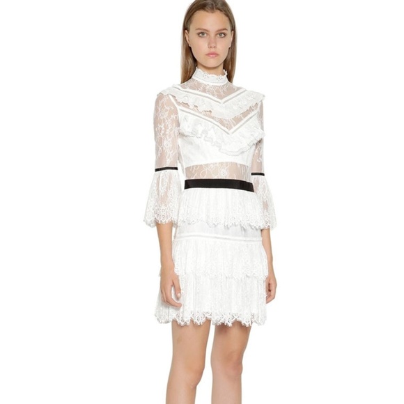 self portrait white lace dress